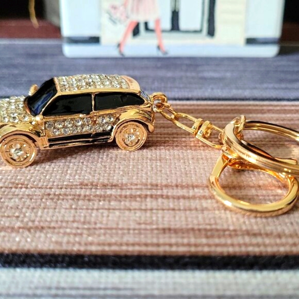 Bling Mini Car Keychain or Purse Charm ✨ Rhinestone Mini HandBag Accessory 🚗 - Picture 4 of 9